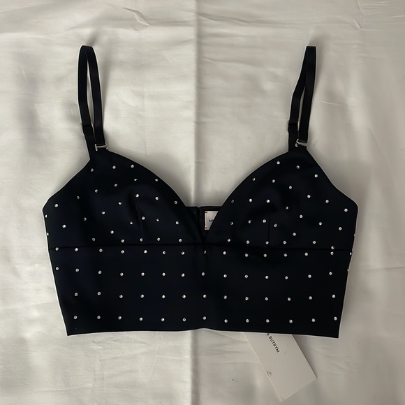 Magda Butrym Teruel Swarovski crystal embellished crop top Sz 34 - Picture 5 of 10